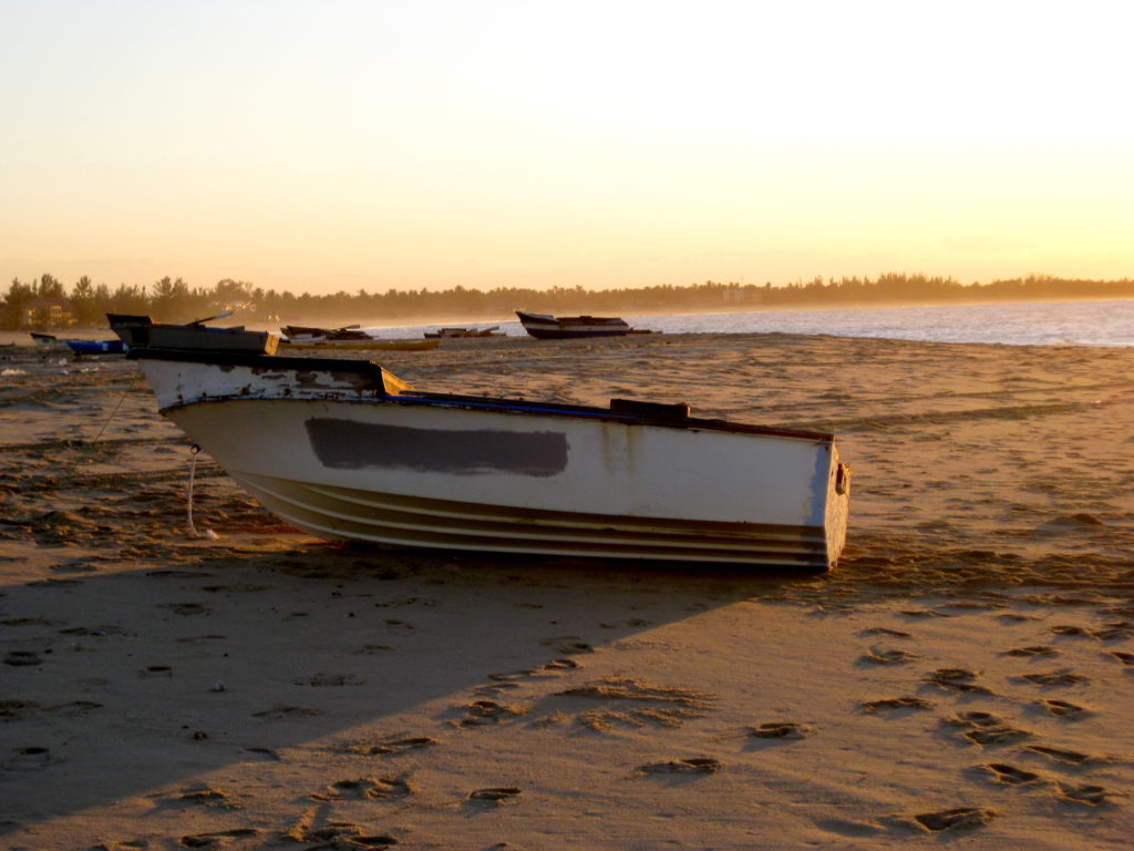 Boat In setting sun