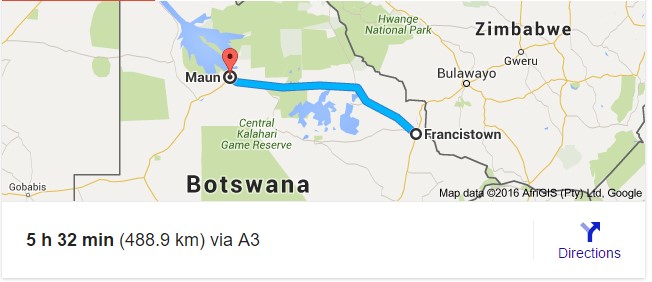 Francistown to Maun